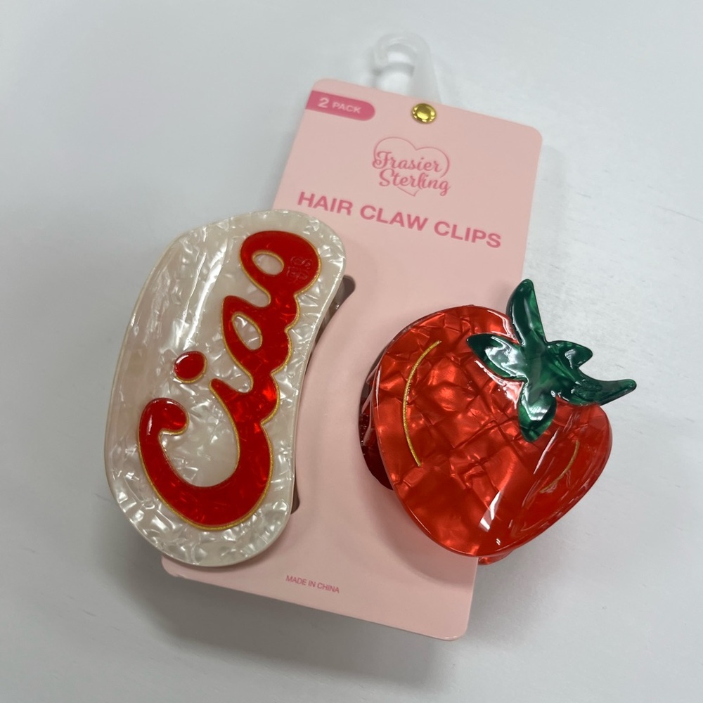 NWT ⚜️🍅⚜️ Frasier Sterling Ciao and Tomato Hair Claw Clips Set of 2 - Picture 11 of 14
